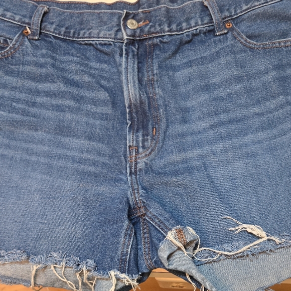 Blue Denim Cutoff Shorts - Picture 1 of 3